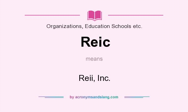 What does Reic mean? It stands for Reii, Inc.