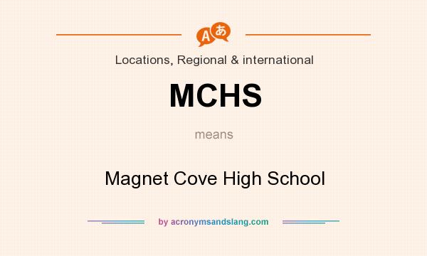 What does MCHS mean? It stands for Magnet Cove High School