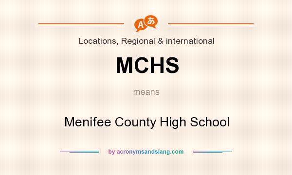 What does MCHS mean? It stands for Menifee County High School