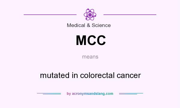 What does MCC mean? It stands for mutated in colorectal cancer