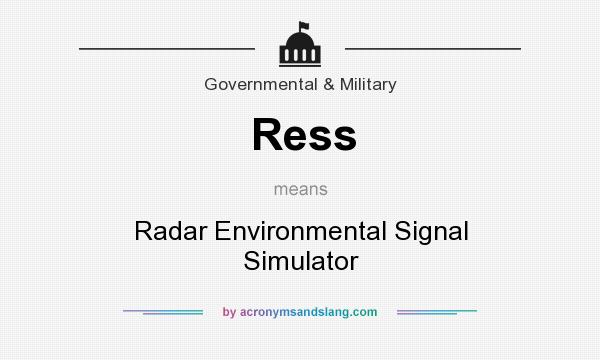 What does Ress mean? It stands for Radar Environmental Signal Simulator