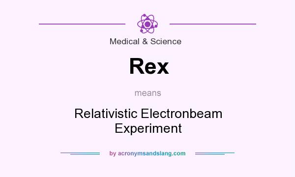 What does Rex mean? It stands for Relativistic Electronbeam Experiment