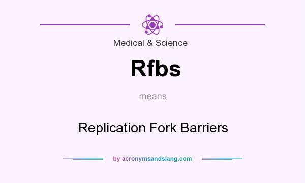 What does Rfbs mean? It stands for Replication Fork Barriers