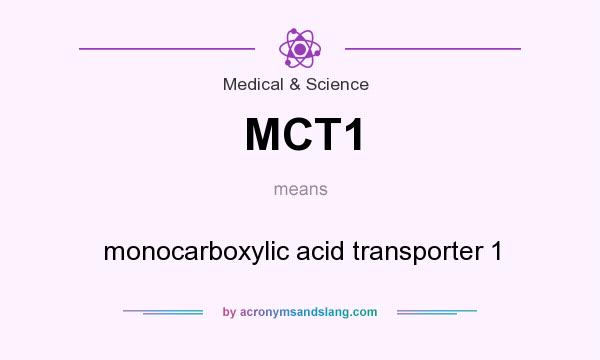 What does MCT1 mean? It stands for monocarboxylic acid transporter 1