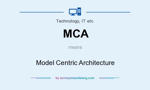 What does MCA mean? It stands for Model Centric Architecture