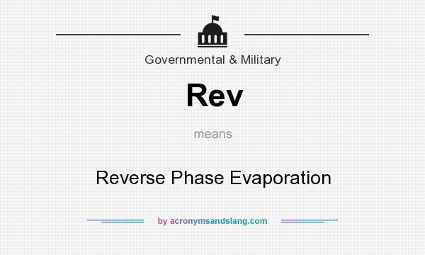 What does Rev mean? It stands for Reverse Phase Evaporation