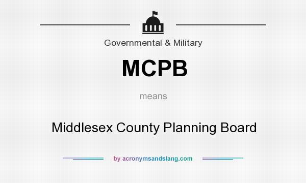 What does MCPB mean? It stands for Middlesex County Planning Board