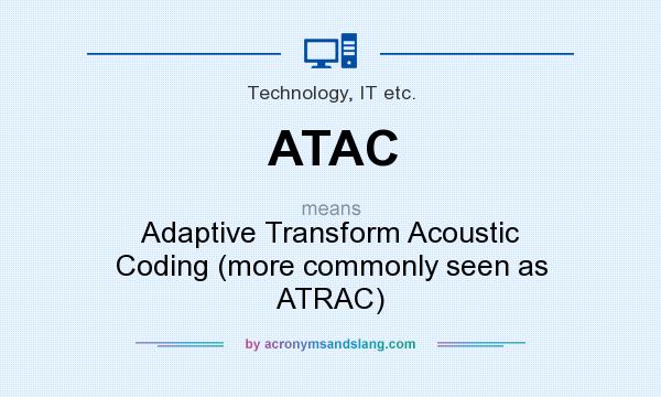 What does ATAC mean? It stands for Adaptive Transform Acoustic Coding (more commonly seen as ATRAC)