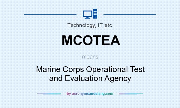 What does MCOTEA mean? It stands for Marine Corps Operational Test and Evaluation Agency