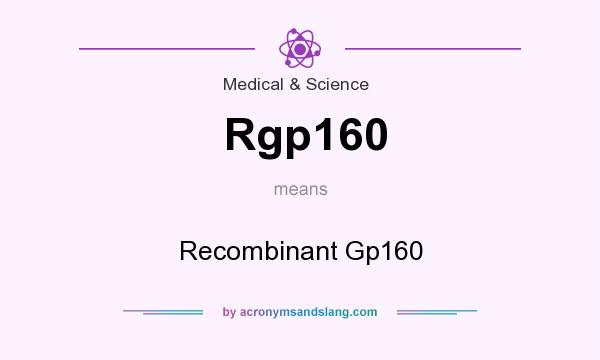 What does Rgp160 mean? It stands for Recombinant Gp160