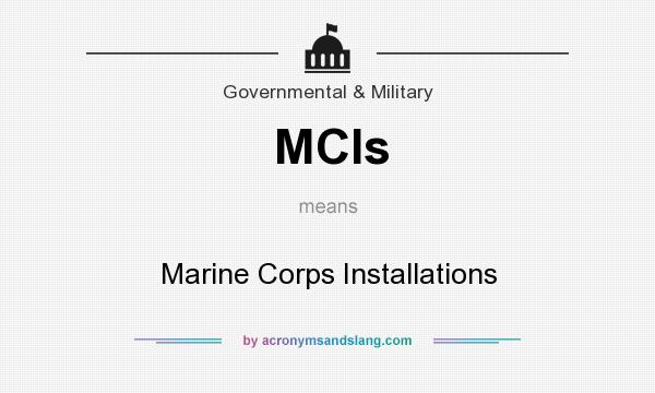 What does MCIs mean? It stands for Marine Corps Installations
