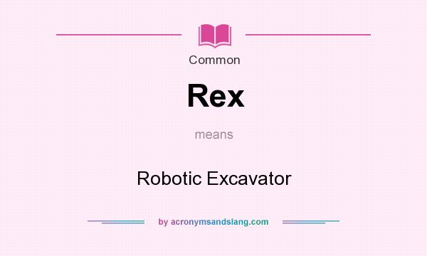 What does Rex mean? It stands for Robotic Excavator