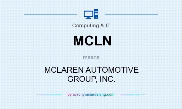 What does MCLN mean? It stands for MCLAREN AUTOMOTIVE GROUP, INC.