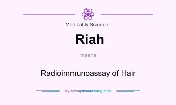 What does Riah mean? It stands for Radioimmunoassay of Hair