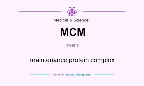 What does MCM mean? It stands for maintenance protein complex