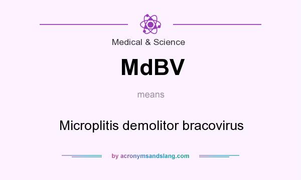 What does MdBV mean? It stands for Microplitis demolitor bracovirus