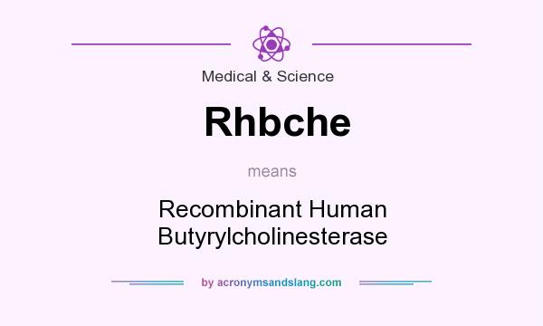 What does Rhbche mean? It stands for Recombinant Human Butyrylcholinesterase