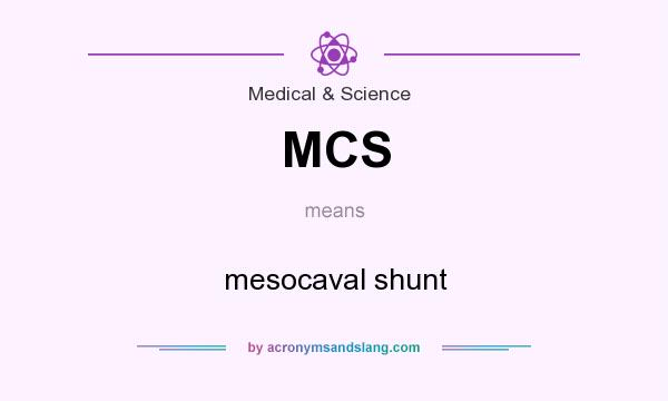 What does MCS mean? It stands for mesocaval shunt