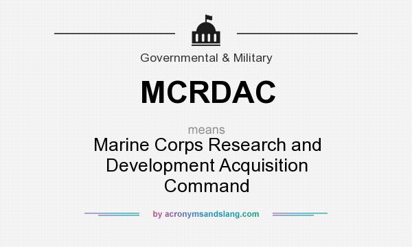What does MCRDAC mean? It stands for Marine Corps Research and Development Acquisition Command