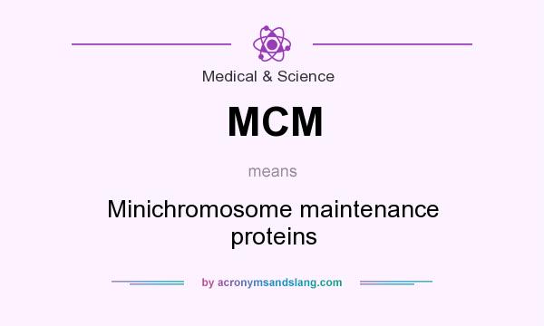 What does MCM mean? It stands for Minichromosome maintenance proteins