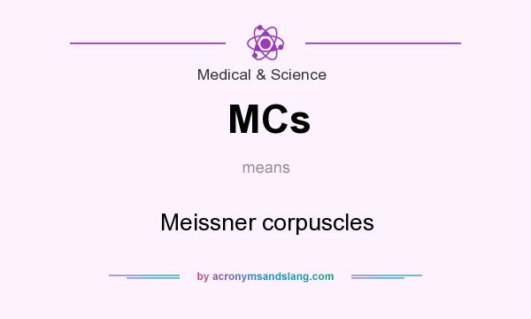 What does MCs mean? It stands for Meissner corpuscles