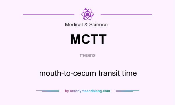 What does MCTT mean? It stands for mouth-to-cecum transit time