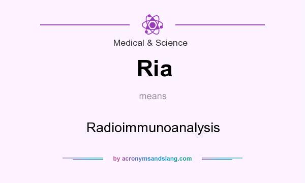 What does Ria mean? It stands for Radioimmunoanalysis