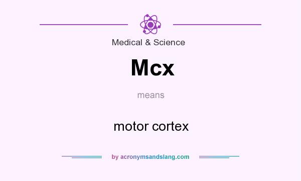 What does Mcx mean? It stands for motor cortex