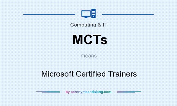 What does MCTs mean? It stands for Microsoft Certified Trainers