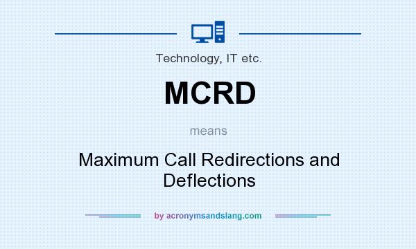 What does MCRD mean? It stands for Maximum Call Redirections and Deflections