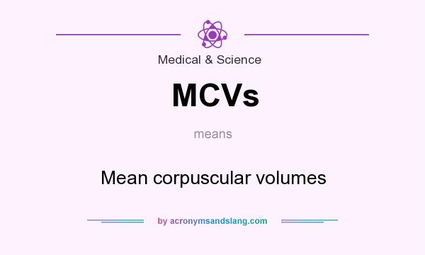 What does MCVs mean? It stands for Mean corpuscular volumes