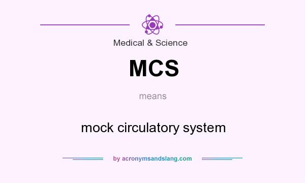What does MCS mean? It stands for mock circulatory system