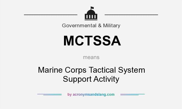 What does MCTSSA mean? It stands for Marine Corps Tactical System Support Activity