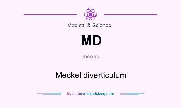 What does MD mean? It stands for Meckel diverticulum