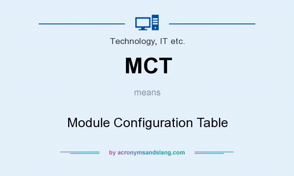 What does MCT mean? It stands for Module Configuration Table