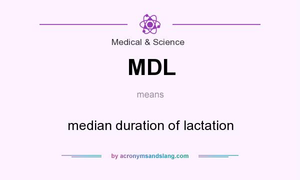 What does MDL mean? It stands for median duration of lactation