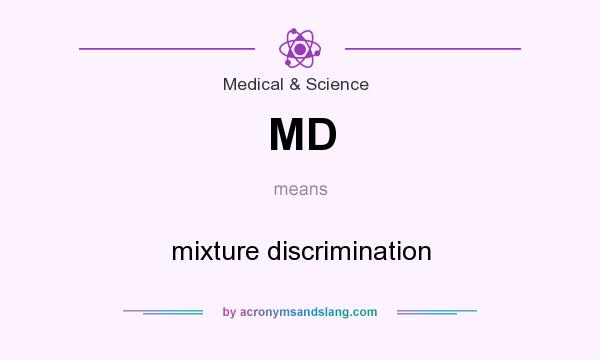 What does MD mean? It stands for mixture discrimination