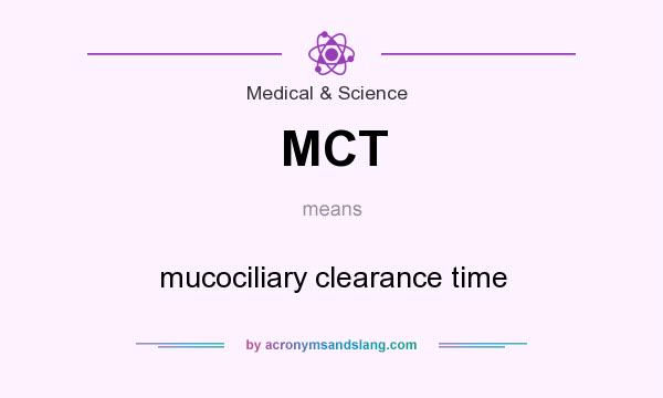 What does MCT mean? It stands for mucociliary clearance time