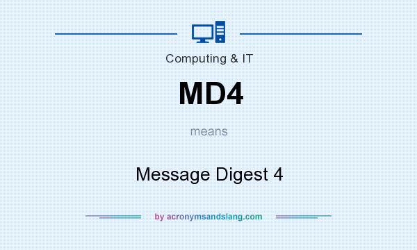 What does MD4 mean? It stands for Message Digest 4