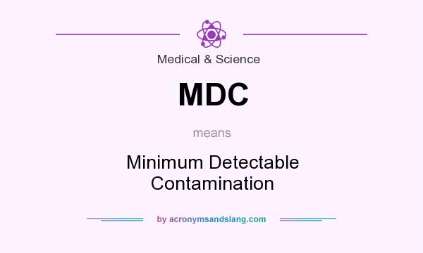 What does MDC mean? It stands for Minimum Detectable Contamination