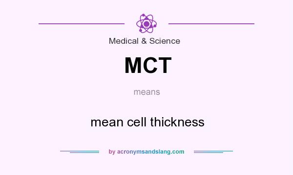 What does MCT mean? It stands for mean cell thickness