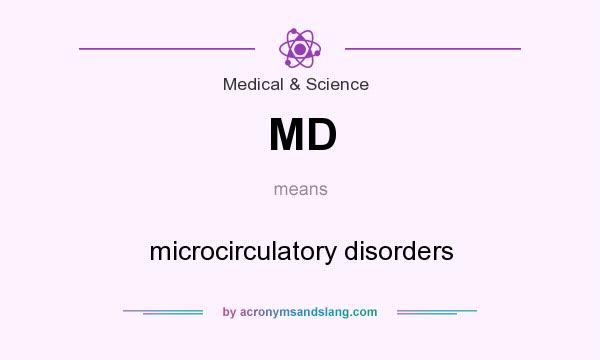 What does MD mean? It stands for microcirculatory disorders