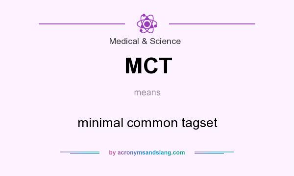 What does MCT mean? It stands for minimal common tagset