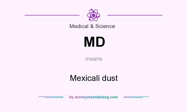 What does MD mean? It stands for Mexicali dust