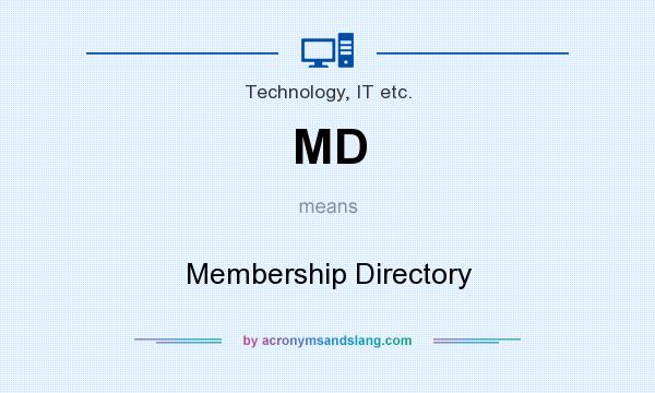 What does MD mean? It stands for Membership Directory