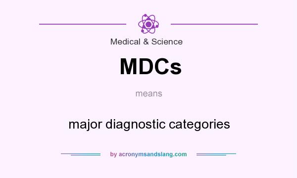 What does MDCs mean? It stands for major diagnostic categories