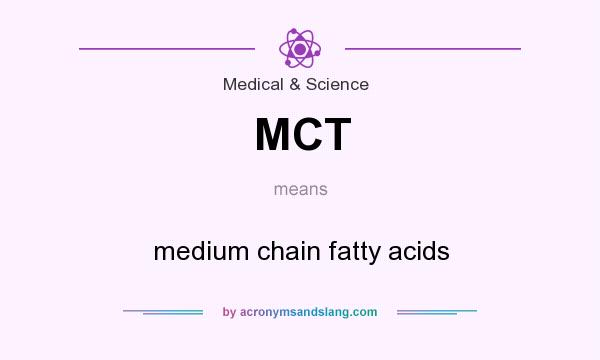 What does MCT mean? It stands for medium chain fatty acids