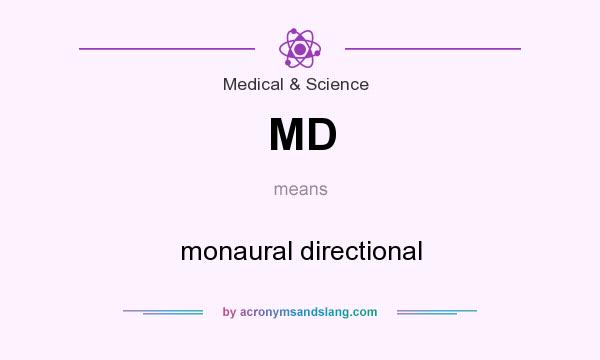 What does MD mean? It stands for monaural directional