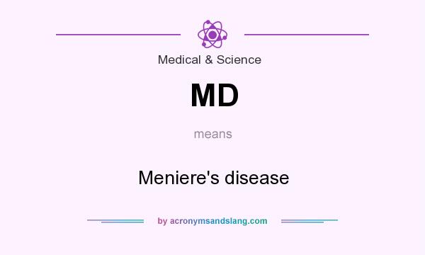 What does MD mean? It stands for Meniere`s disease