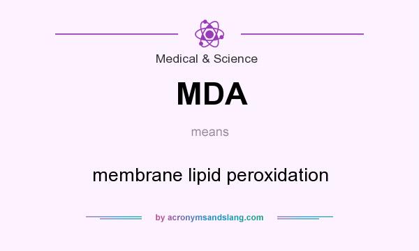 What does MDA mean? It stands for membrane lipid peroxidation